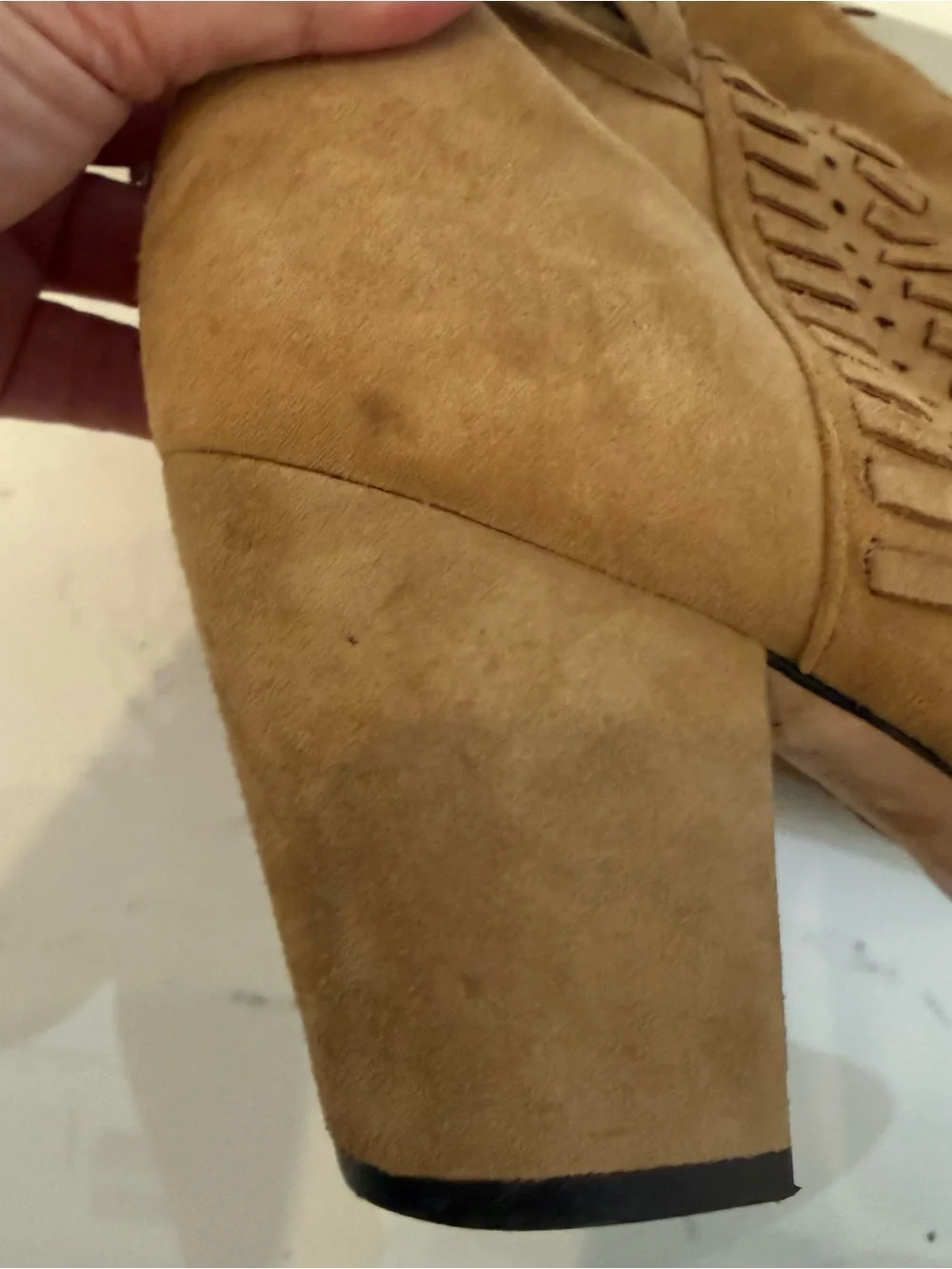 Rebecca Minkoff Tan Suede Fringe Over-the-Knee Boots